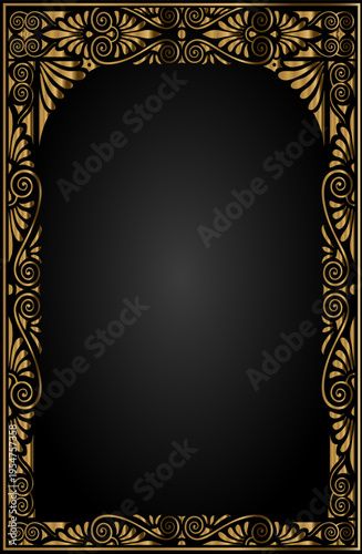 Classic antique gold vintage arch vector template