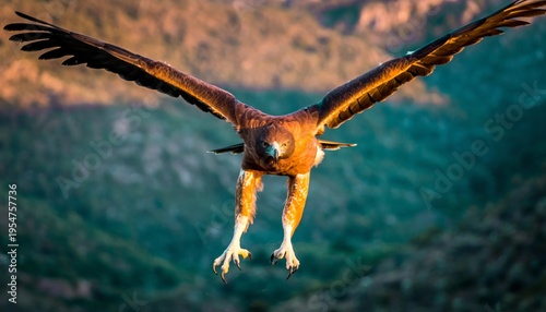 Majestic Eagle Soaring Through the Sky with Wings Spread Wide.