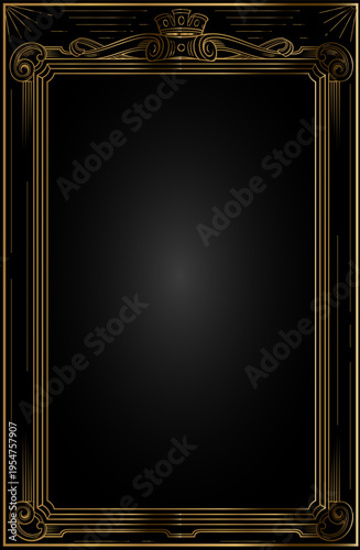 Classic antique gold vintage arch vector template