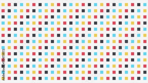Minimalist Geometric Abstract Pattern with Colorful Square Shapes