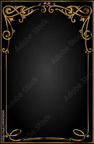 Classic antique gold vintage arch art nouveau vector template