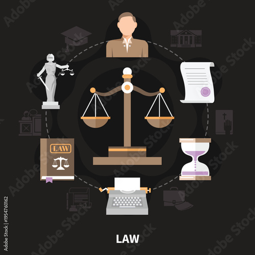 Law & Justice Legal Concept Illustration