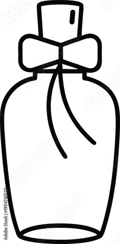 hand drawn skincare bottle with bow.