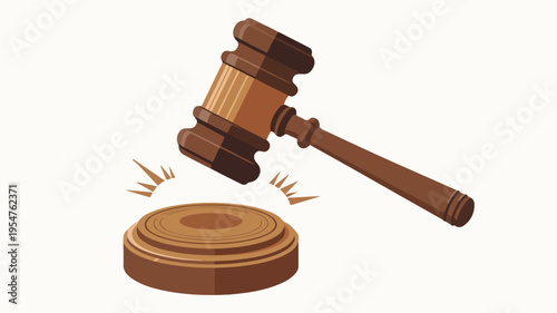 Wooden judge gavel hitting sound block courtroom proceedings justice law litigation verdict judicial decision court trial judge legal system authority