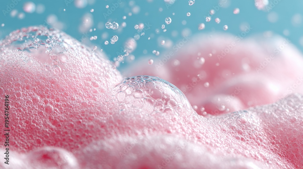 Fototapeta premium Foam bubbles macro texture showing detailed surface and clean wellness feel