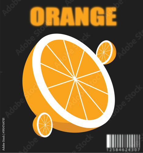 Vibrant orange slices on a sleek with text