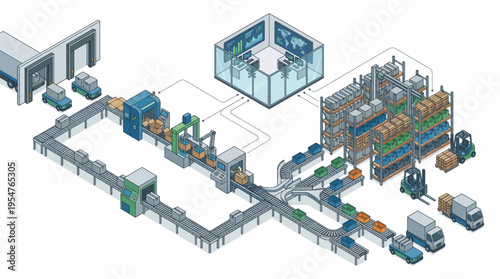 Industrial factory production line and logistics.