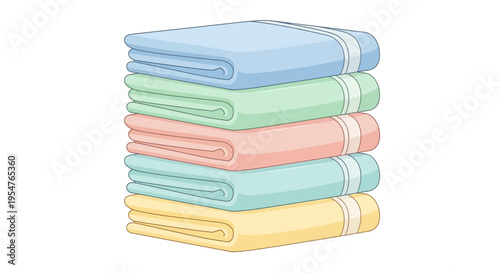 Stack of colorful folded towels.