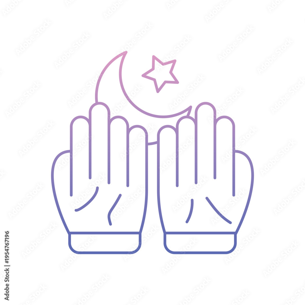 Obraz premium Praying icon clean and modern vector illustration