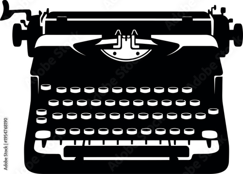 Vintage Typewriter Keys Isolated Design Vector Illustration Available