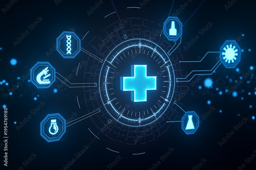 Obraz premium Futuristic Medical Innovation Interface