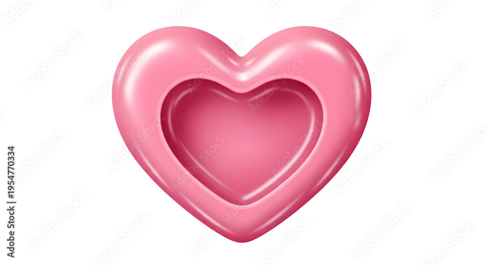Obraz premium A pink heart shaped object sits on a transparent background