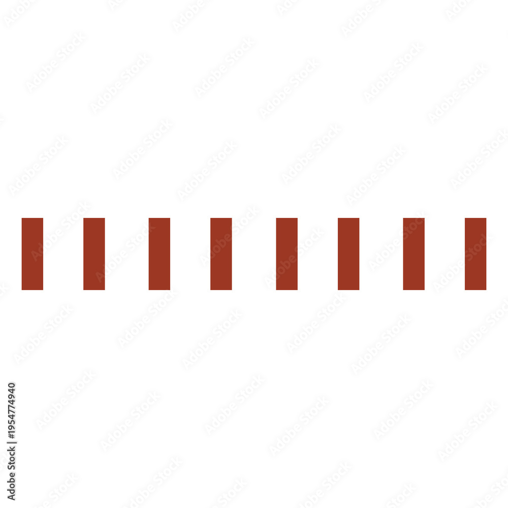 Obraz premium Brown dashed horizontal line segments on transparent grid