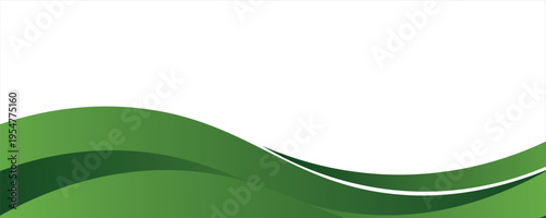 Abstract green banner background. Graphic design banner pattern background template with dynamic curve shapes.