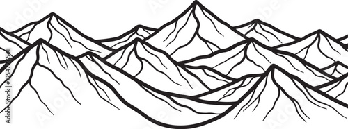 Vector mountain range landscape illustration