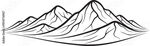 Vector mountain range landscape illustration