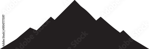 Vector silhouette of a mountain range