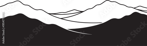 Vector mountain range landscape illustration