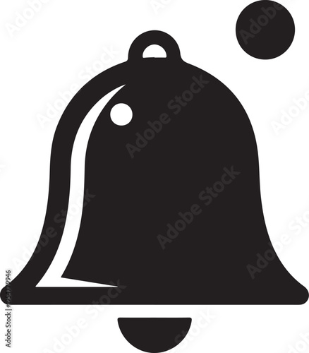 Vector bell icon with ringing sound effect