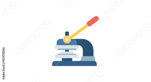 blue hole punch with yellow and red handle