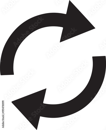 Vector refresh icon, black swap arrows