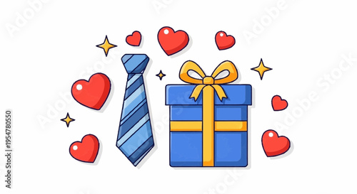 Father s Day Gift Ideas with Tie and Heart Symbols