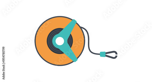 orange retractable dog leash with teal accents
