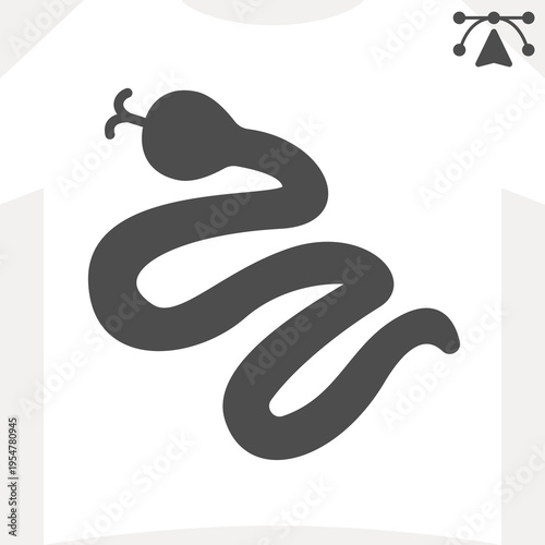 Viper snake, python solid icon, tattoo artwork concept. Vector graphics. Animal sign and editable stroke, glyph style icon for mobile or web design.