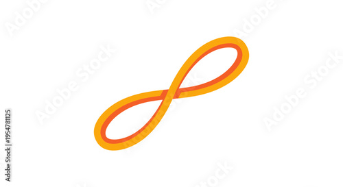 Vibrant orange infinity symbol on white background
