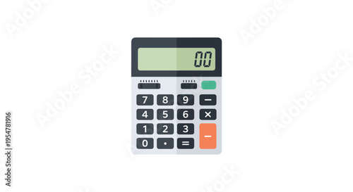 Basic calculator with orange equals button on white background