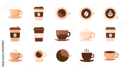 Set of bulldozer and dozer construction machines and heavy equipment icons isolated on white background, vector illustrations of earthmoving vehicles for industry and building