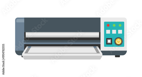illustration of a vinyl cutter machine with control panel