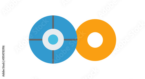blue and orange target circles on white background