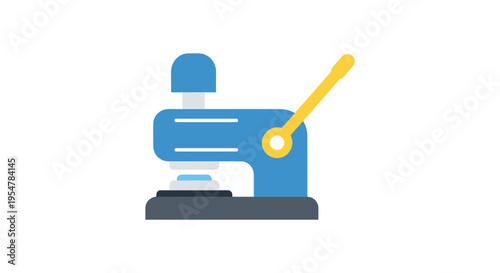 blue paper hole punch with yellow handle