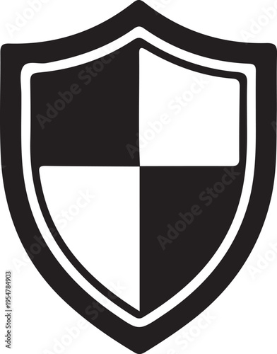 Black and white shield icon vector Free Download Black and white shield icon vector - GFXLoad