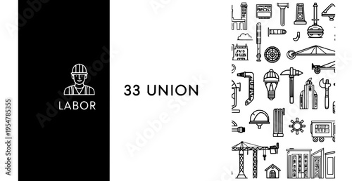 Labor union construction industry icons