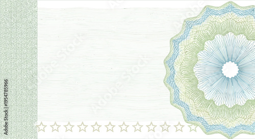 Professional Guilloche Certificate Background Template with Secure Watermark and Stars