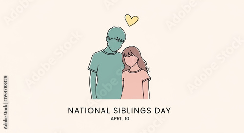 Sibling love concept with man and woman on national siblings day
