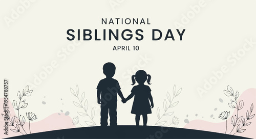 Sibling bond on national siblings day april 10 brother and sister holding hands silhouette