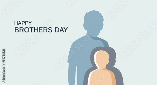Brother and sister standing together happy brothers day family bonding sibling love illustration