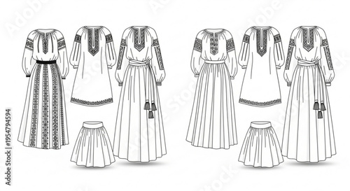 set of kitchen knives isolated on white