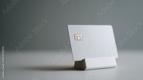 Blank white credit card on stand
