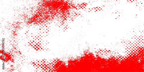 Red grunge background featuring artistic paint splashes and ink splatters in a vector illustration design perfect for a Christmas card texture or blood-red wallpaper backdrop