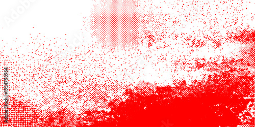 A red grunge background with blood and paint splashes creates a textured watercolor splatter design perfect for a Christmas holiday card or an artistic vector wallpaper illustration