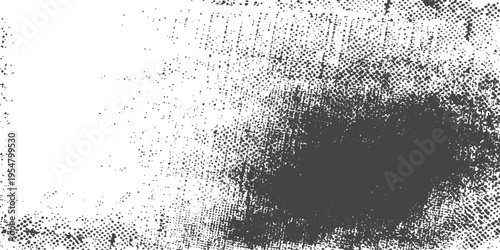 Vintage vector illustration of an abstract grunge background featuring a dirty paint splatter pattern and textured ink stains on an old black paper wall with a rough spray border frame