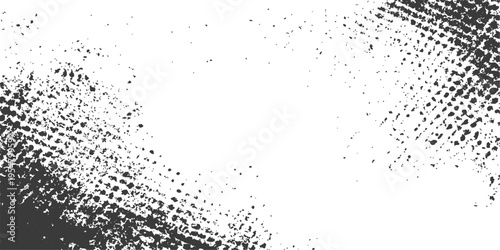 Abstract grunge black and white background featuring a rainy glass texture with ink splashes and wet water drops on a dusty window design
