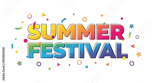Summer Festival colorful text banner vector