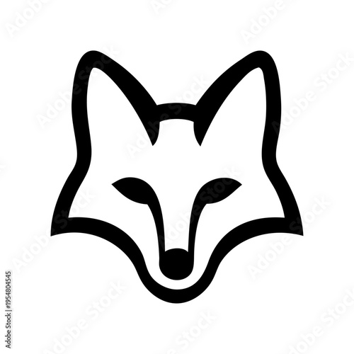 Logotipo con dibujo sencillo con líneas de la cabeza de un zorro vista de frente