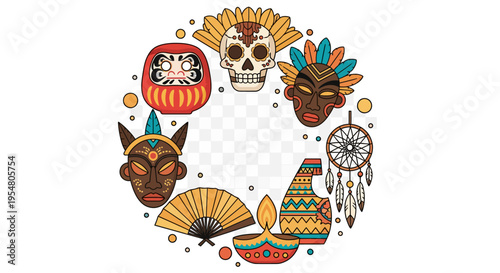 Circle of Cultural Icons A Celebration of Global Diversity and Unity