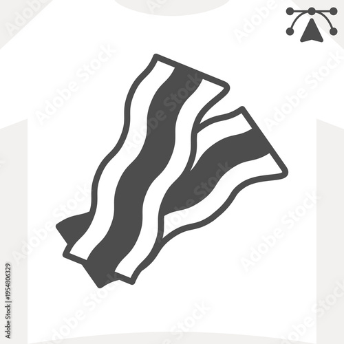 Steak meat solid icon, fried food concept. Vector graphics. Meat stick with lard sign and editable stroke, glyph style icon for mobile or web design.